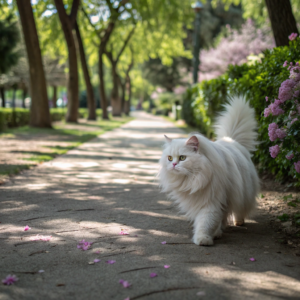 a-persian-cat–walking-in-city-park