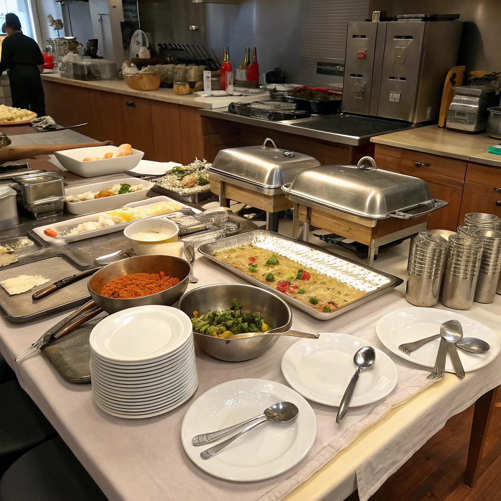 kitchen-table-with-ware-and-tools-for-catering-bus