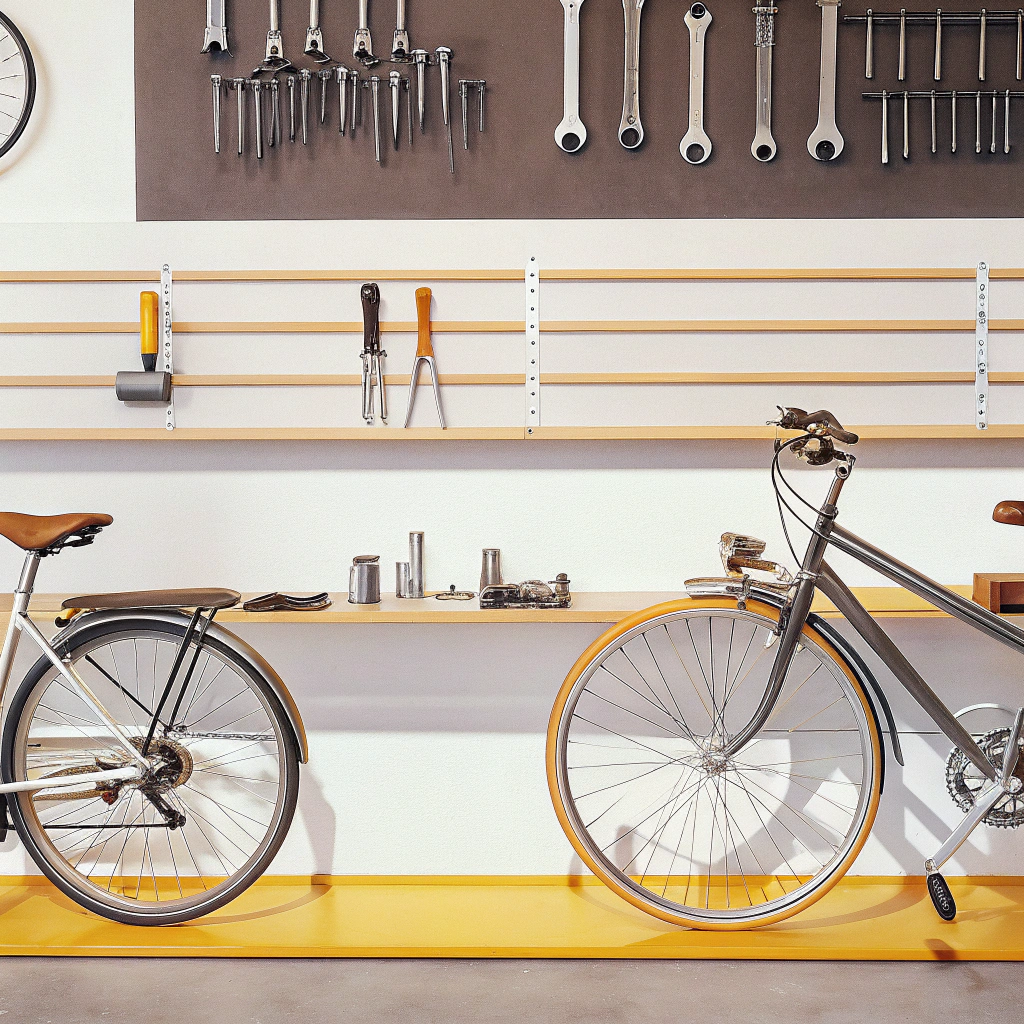 mechanical-tools-set-on-the-middle-of-bicycle-stor