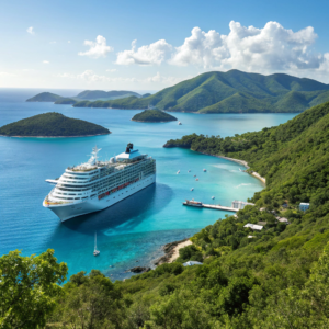 sea-cruise-liner-standing-on-sunny-caribbean-bay-
