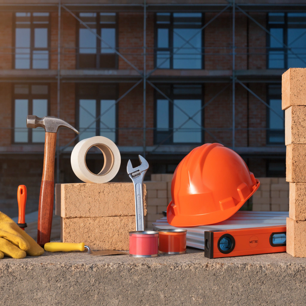 set-of-construction-tools-and-materials-on-from-of